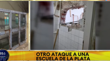 Hacen un boquete en la pared y roban alimentos para estudiantes de escuela de La Plata