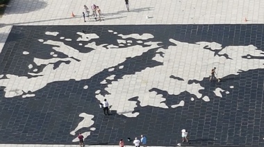 En La Plata, recrearon la imagen más grande que hay en el mundo de las Islas Malvinas