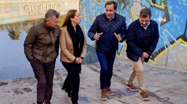 Macri visitó La Plata y recorrió obras hidráulicas con Garro y Vidal