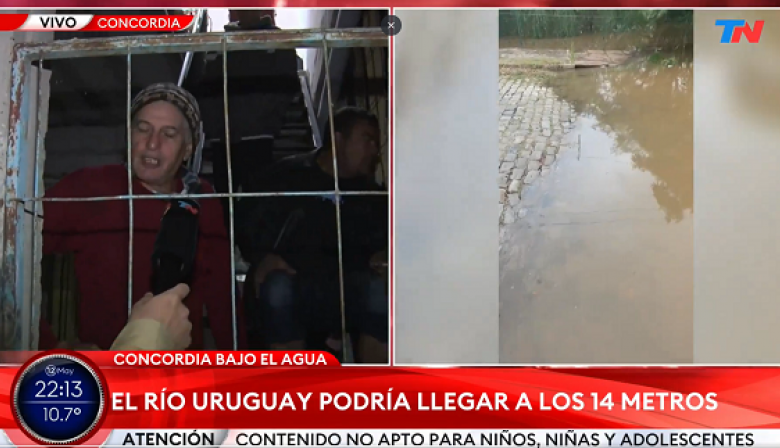 Inundaciones en Concordia: Más de 500 evacuados por la crecida del río Uruguay