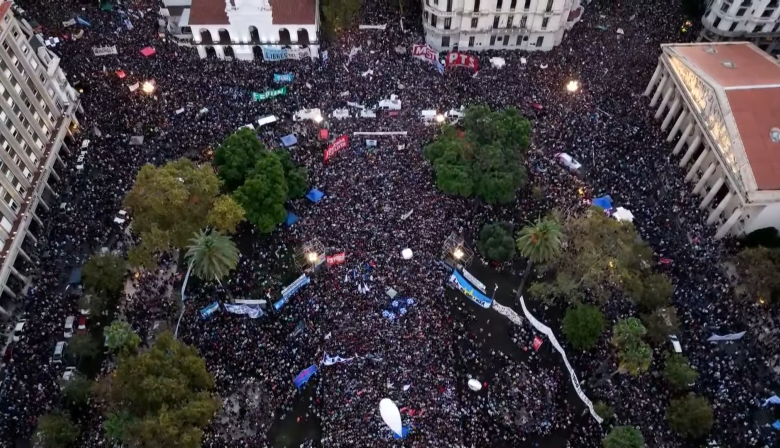 Yacobitti dijo que Seguridad del GCBA calculó más de un millón de personas en la marcha de hoy