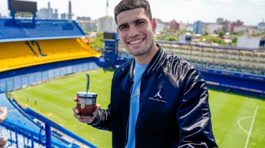 El español Alcaraz se dio una vuelta por La Bombonera antes de debutar en el Argentina Open