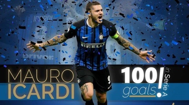 En un día soñado, Icardi supera la barrera de los 100 goles en la Serie A de Italia