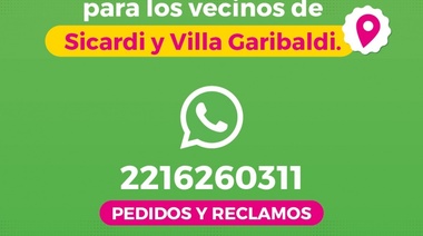 Habilitan una línea de WhatsApp exclusiva para vecinos de Sicardi y Villa Garibaldi