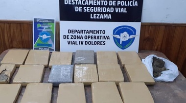 Viajaban por la ruta 2 con un nene de tres años y 20 kilos de marihuana en el baúl y los detuvieron