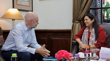 Rodríguez Larreta se reunió con la ministra de Estado de Asuntos Exteriores y Cultura de India, y anticipó gira por EEUU