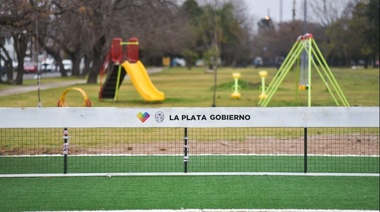 Obras en Avenida Circunvalación: nueva cancha de fútbol-tenis, juegos y aeróbicos
