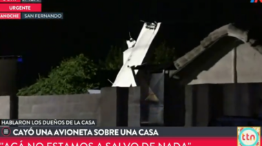 Cayó una avioneta sobre una casa en San Fernando y de milagro no hubo víctimas fatales