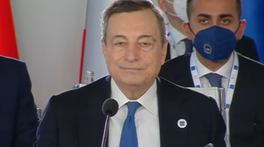 Draghi pidió "eliminar las barreras comerciales" para las vacunas anticovid al abrir el G20