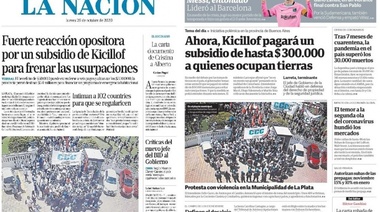 El intento de toma de la Municipalidad de La Plata por parte de agrupaciones kirchneristas ganó la tapa de los dos diarios líderes del país