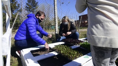 Tras llegar a una decena de barrios, continúa la instalación de huertas comunitarias en instituciones sociales