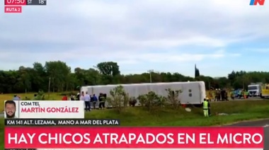 Mueren dos nenas al volcar un micro con alumnos de una escuela de Benavídez en la ruta 2