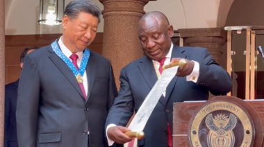 Xi pide impulsar los lazos China-Sudáfrica a un nuevo nivel