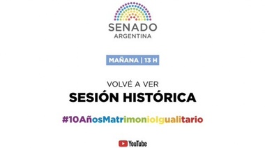 El Senado retransmite la sesión en la que se aprobó la Ley de Matrimonio Igualitario