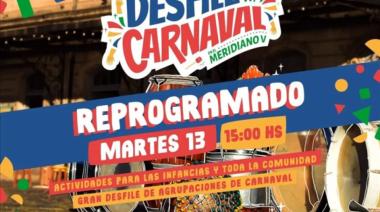 Reprograman los festejos de carnaval en Meridiano V por mal tiempo