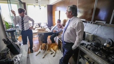 La foto de Alberto Fernández antes de salir al Congreso