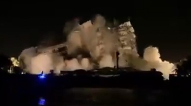 Demuelen el edificio de Florida con una explosión controlada antes de la llegada de la tormenta Elsa