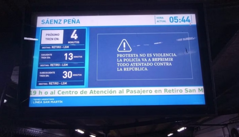 Sin vueltas: El que usa violencia manifestando será reprimido, avisó el Gobierno con carteles