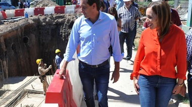 Vidal recorrió obra hidráulica en La Plata acompañada de Julio Garro