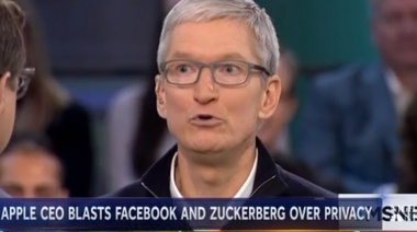 El CEO de Apple, Tim Cook,durísimo contra Facebook: "No vamos a hacer tráfico de tu vida personal", dijo