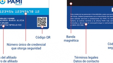 A partir de junio los afiliados de PAMI recibirán una nueva credencial, con banda magnética y código QR