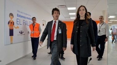 Vidal recorrió la terminal internacional del aeropuerto de El Palomar