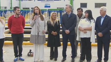 Macri y Vidal en la planta potabilizadora "Donato Gerardi"