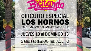 Bicitando la ciudad: realizarán un circuito especial en Los Hornos por su aniversario