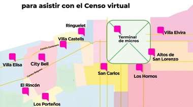 Municipio platense habilita puntos de acceso digital para realizar el Censo de manera online
