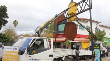 Removieron el arco de ingreso a City Bell para su renovación y restauración