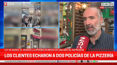 Habló el dueño de la pizzería donde los clientes echaron a dos policías tras la represión: "No suele suceder esto"