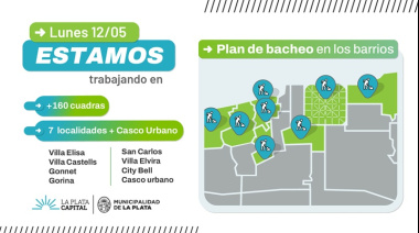 Bacheo en La Plata: el Municipio realiza tareas en más de 160 cuadras este lunes 12 de mayo