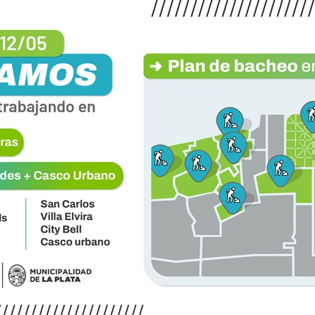 Bacheo en La Plata: el Municipio realiza tareas en más de 160 cuadras este lunes 12 de mayo